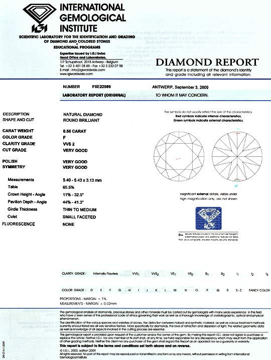 Foto 9 - Diamant 0,55 ct Brillant IGI Top Wesselton Plus F VVS2, D5165