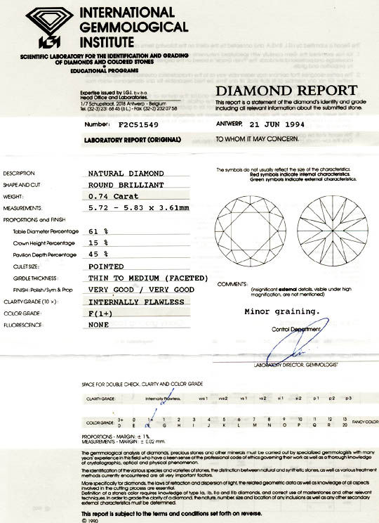 Foto 9 - Diamant IGI 0,74ct Lupenrein Top Wesselton F, D5331
