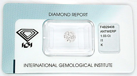 Foto 1 - Diamant, Top Gutachten IGI!!! 1,03ct VG/VG! Wert, D5514