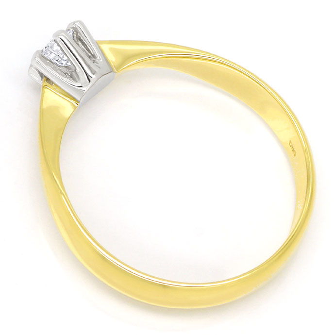 Foto 3 - Solitär Ring mit 0,23ct River Brillant 14K Bicolor Gold, R6093