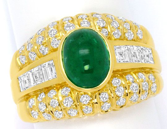 Foto 2 - Smaragd Ring Princess Diamanten und Brillanten 18K Gold, S4560