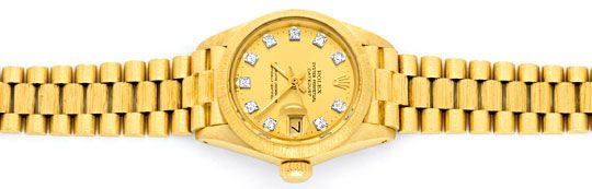 Foto 1 - Rolex Damen-Armbanduhr Gold-Diamant Zifferblatt, U1309